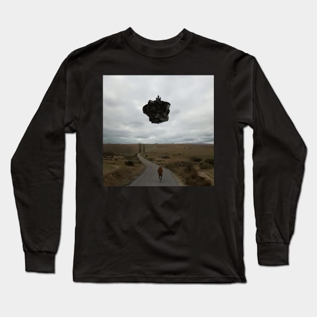 Castle In The Sky - Surreal/Collage Art Long Sleeve T-Shirt by DIGOUTTHESKY